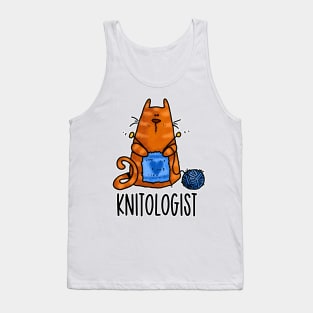 Knitologist (Ginger Kitty) Tank Top